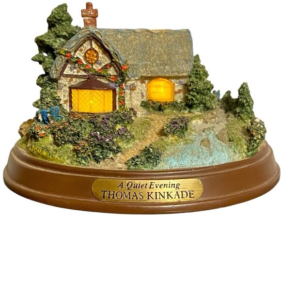 Thomas Kinkade A Quiet Evening Illuminated Cottage Lighted Cottage Collection - Picture 1 of 10